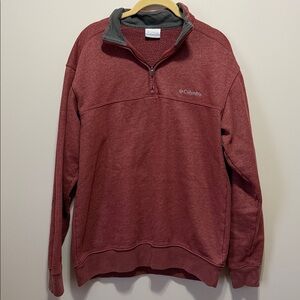 Columbia Men’s Red Quarter-Zip Fleece Pullover